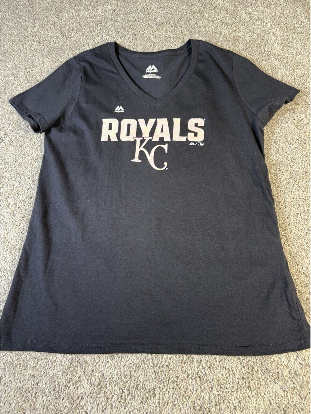 NWT Majestic Kansas City Royals Womans shirt Black Size Medium